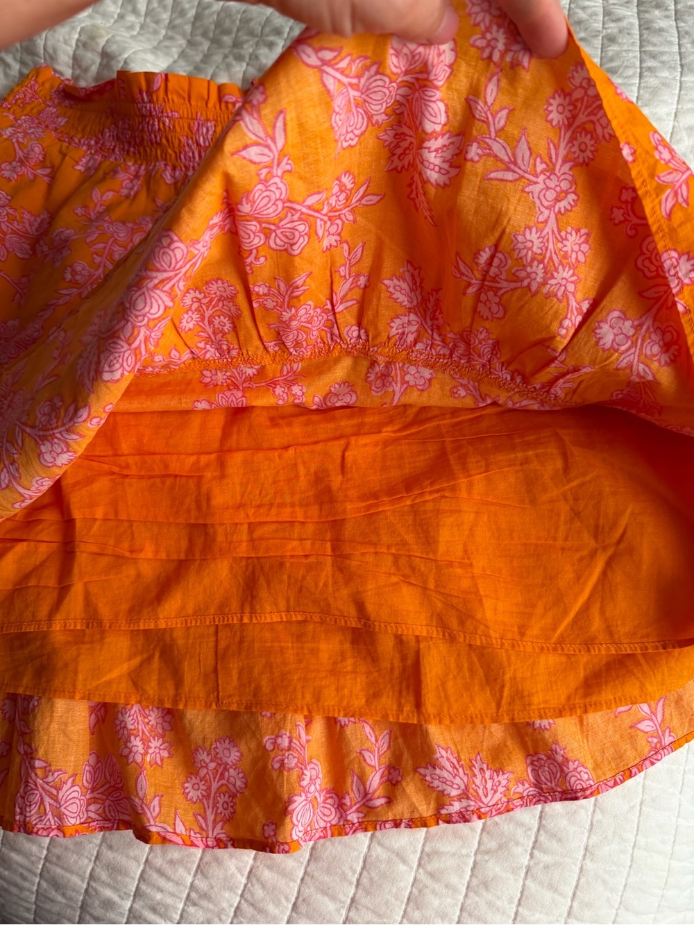 J. Crew Orange Mini Skirt 100% cotton with 100% cotton lining - Picture 3 of 5